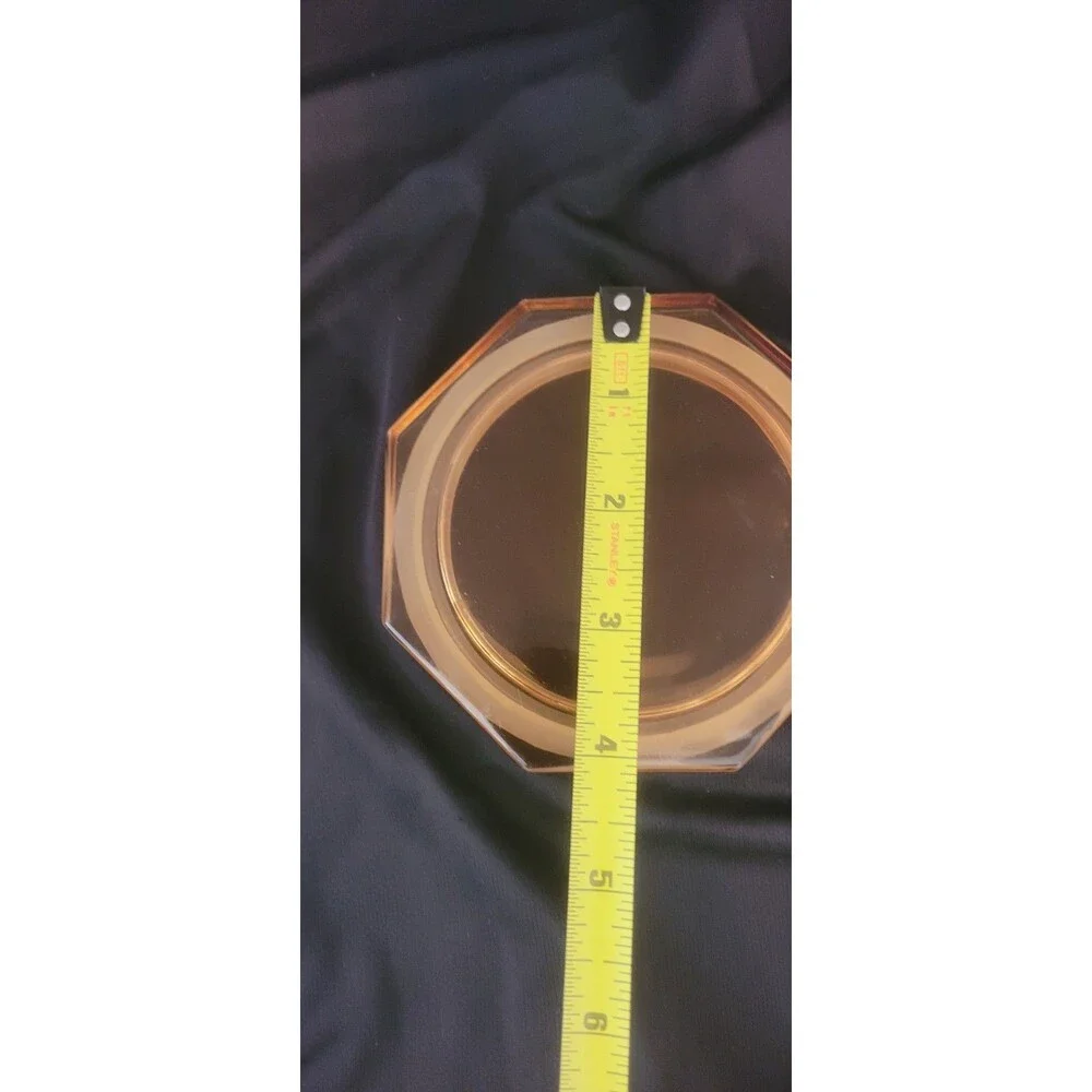 Vintage Amber Octogon Glass Lid With Rubber Seal